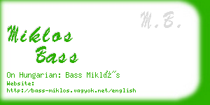 miklos bass business card